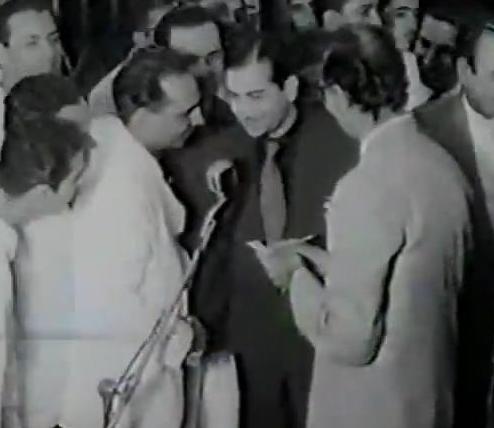 Mukesh with Raj Kapoor & others in the function