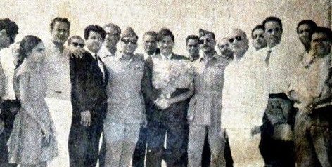 Shankar Jaikishan with Raj Kapoor, Iftekaar, Hasrat Jaipuri, Shailendra & others