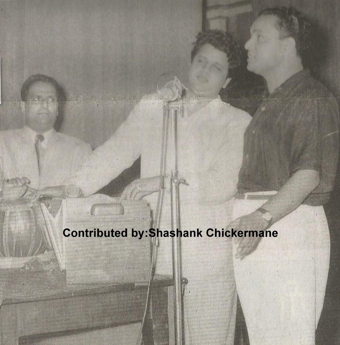Mukesh recording a song alongwith Shankar Jaikishan