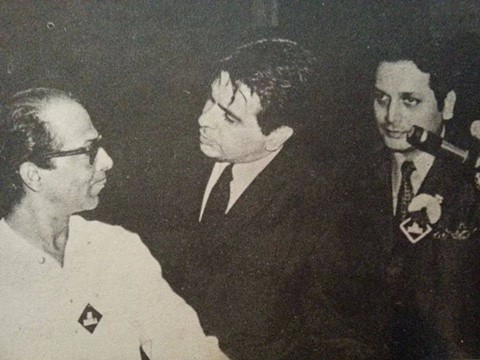 Salilda with Dilip Kumar & Biswajeet in a concert