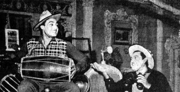 Kishoreda with Anup Kumar in the song sequence in the film