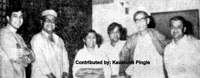 Kishoreda with Rajesh Khanna, SD Burman, lata & others in the recording studio