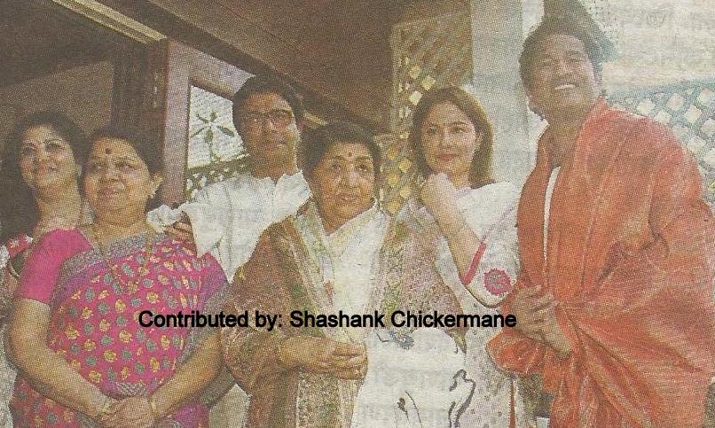 Lata with Sachin Tendulkar, Raj Thackrey & their families