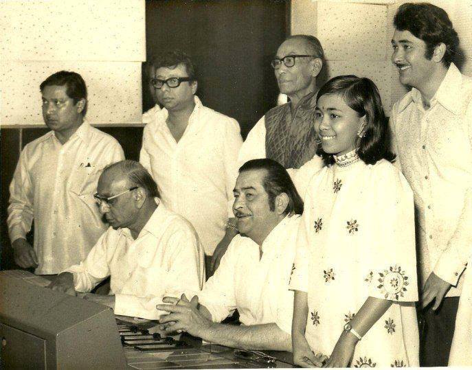 SD Burman with RDBurman, Randir Kapoor, Poornima, Rajkapoor & Others