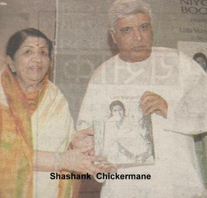 Lata with Javed Akhtar releasing a book on 'Lata Mangeshkar'