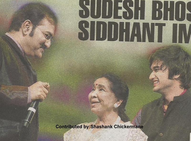 Asha Bhosale discussing with Sudesh & Sidharth Bhosale