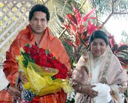 Lata with Sachin Tendulkar 