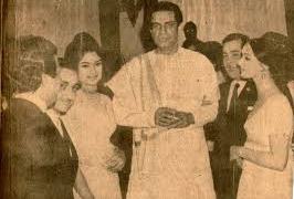 Raj Kapoor with Satyajit Ray & others in a party