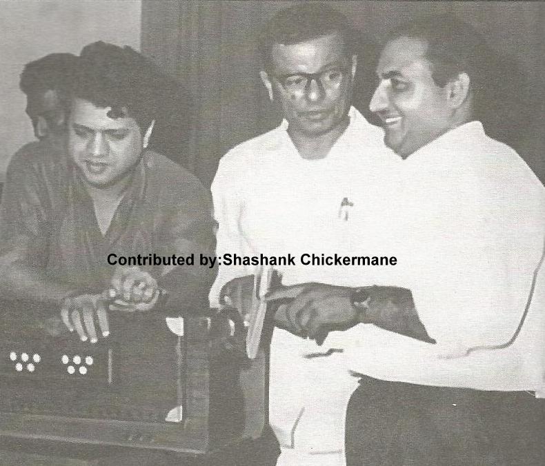 Mohd Rafi with Jaikishan & Minoo Katrak in the recording studio