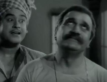 Kishoreda with Om Prakash in the film scene