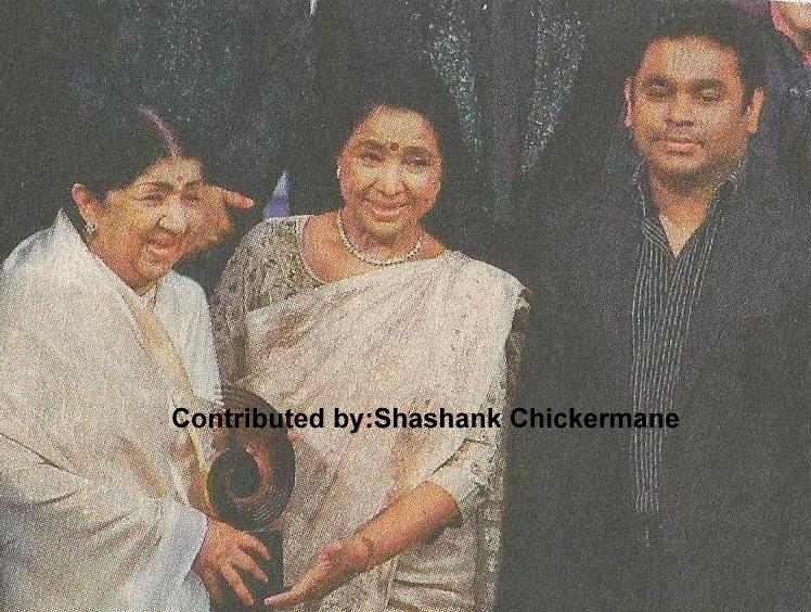 Lata with Asha Bhosale & AR Rehman