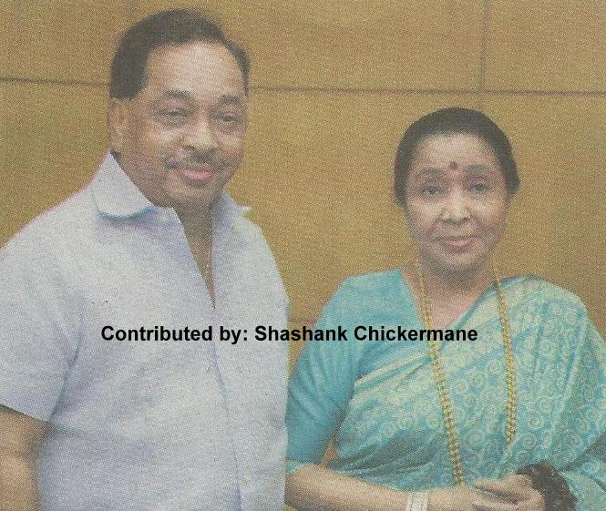 Asha Bhosale with Narayan Rane