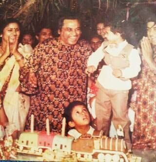 Kishoreda enjoying the birthday of his son Sumeet