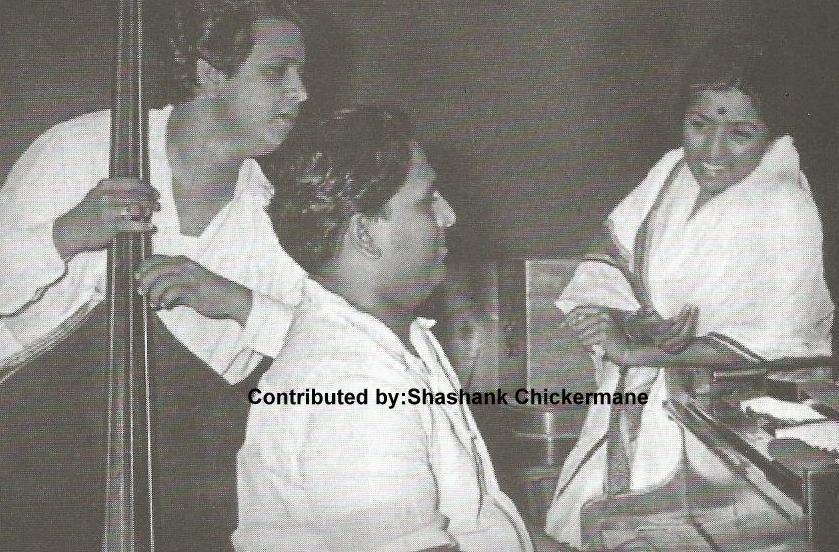 Lata with Shankar Jaikishan in the recording studio