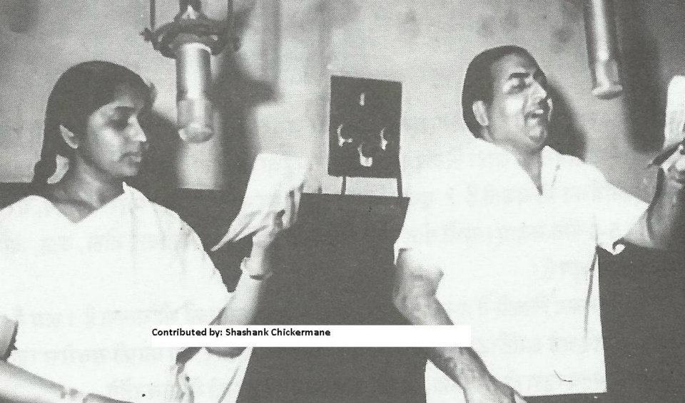 Rafi with Asha in a song recording