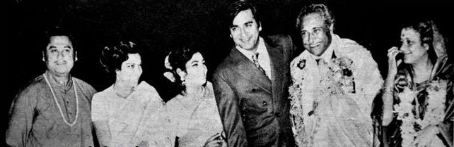 Kishoreda with Nargis, Sunil Dutt, Ashok Kumar & Mrs. Ashok Kumar & others in a function