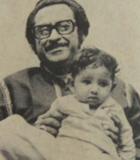 Kishoreda holding his son Sumeet