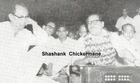 Mannadey singing a song with SD Burman & others in the stage show
