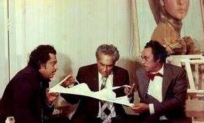 Kishoreda with Ashok Kumar & Anup Kumar in the film scene