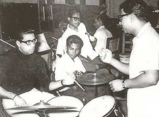 RD Burman directing his musicians in the recording studio