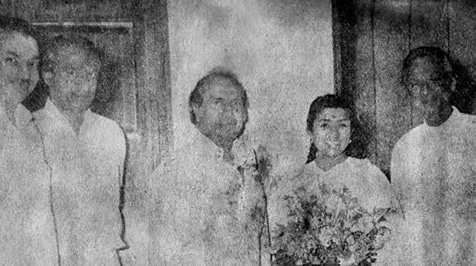 Naushad with Shankar, Lata, Sheshadhar Mukherjee & others