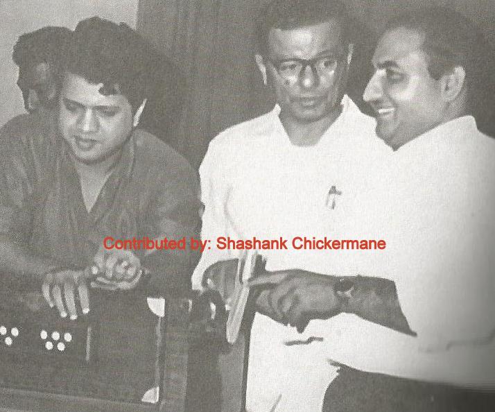 Rafi with Jaikishan & Minoo Kartik in the recording studio