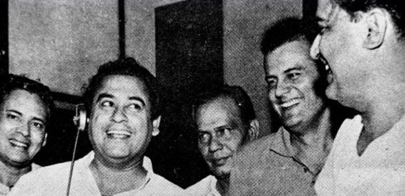 Kishoreda with Hasrat, recordist BN Sharma & others 