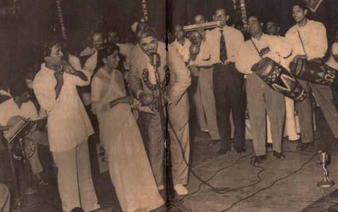C Ramchandra with Lata in a concert