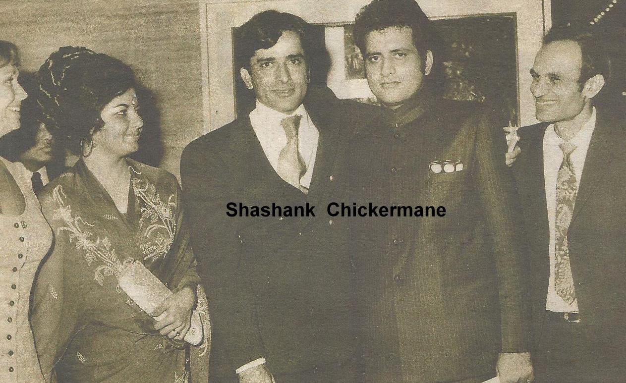 Kalyanji with Manoj Kumar, Shashi Kapoor, Naaz & others in a function