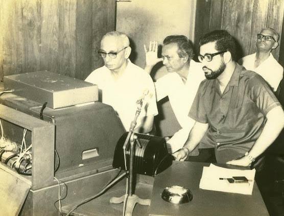Naushad with the recordist in the recording studio