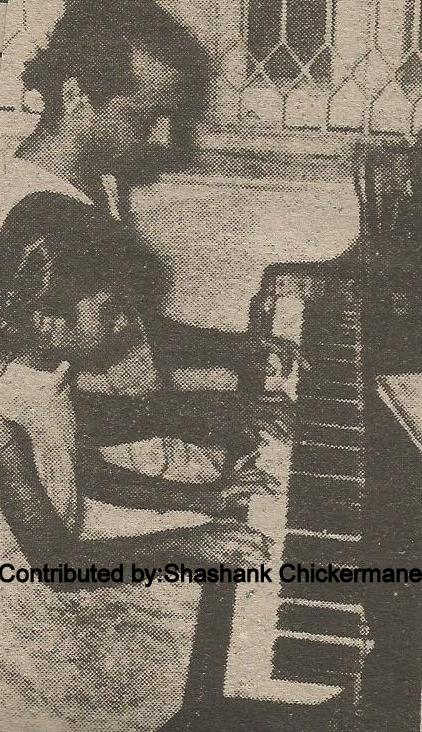 Salilda with his daughter Antara Chowdhury playing piano