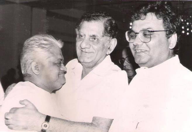 Pyarelal with Anand Bakshi & Subhash Ghai