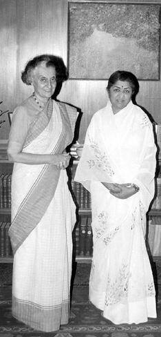 Lata with PM Indira Gandhi