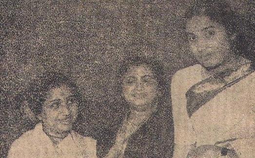 Asha with Sulakshana Pandit & others in the recording studio