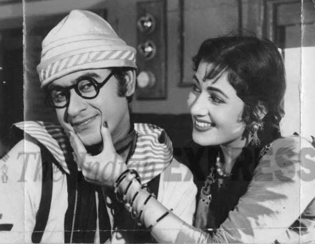Kishoreda with Madhubala in a film scene