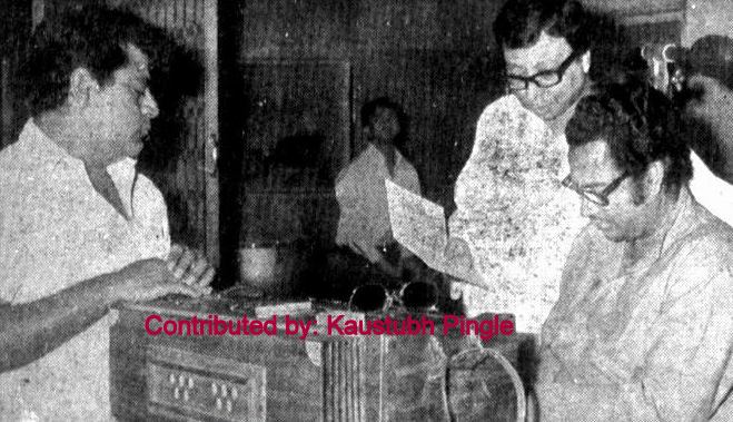 Kishoreda with RD Burman & others in the recording studio