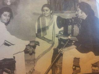 Kishore Kumar with son Amit and wife Leena Chandavarkar