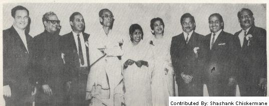 Mannadey with rafi, madanmohan, Nargis, lata, sdburman, talat mohd, Majrooh and Mukesh