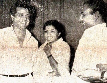 Mohd Rafi with Jaikishan & Lata in the recording studio