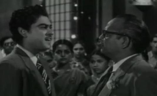 Kishore kumar with Bipin Gupta in the film scene