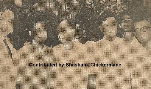 Naushad with Rajendra Kumar, Dilip Kumar & others