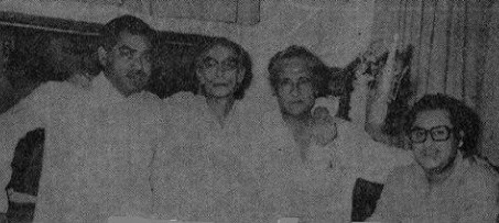 Kishoreda with SD Burman, Ashok Kumar & others in the recording studio