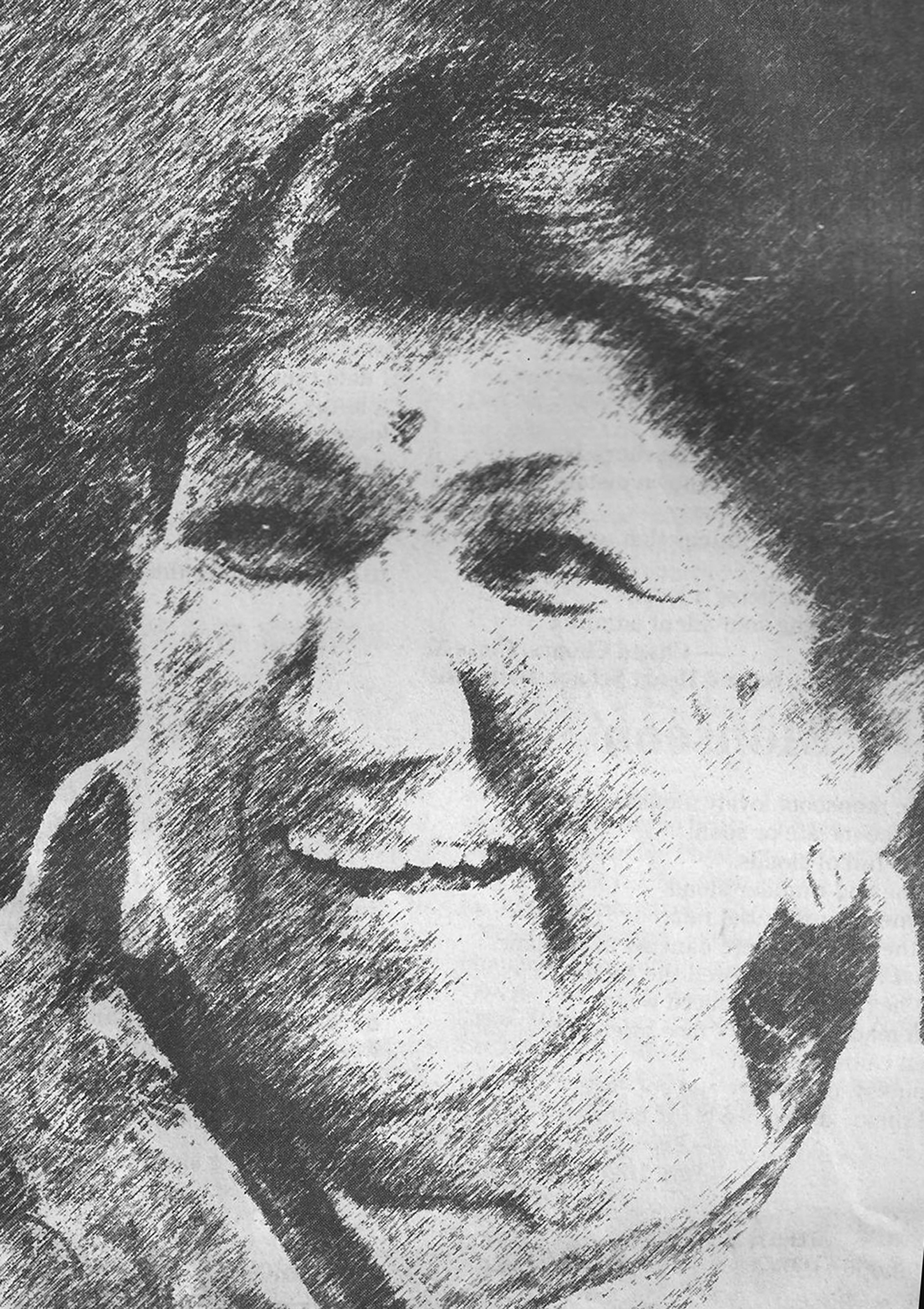 Lata Mangeshkar laughing portrait