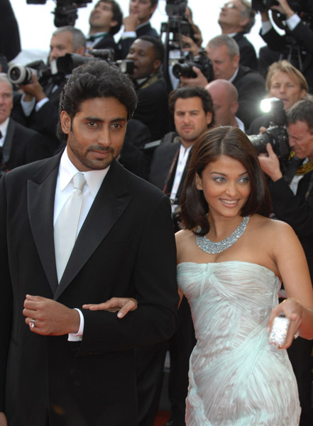 2007 Cannes Film Festival - Opening Night Gala and World Premiere of My Blueberry Nights - Arrivals - Aishwarya Rai and Abhishek Bachchan - 1
