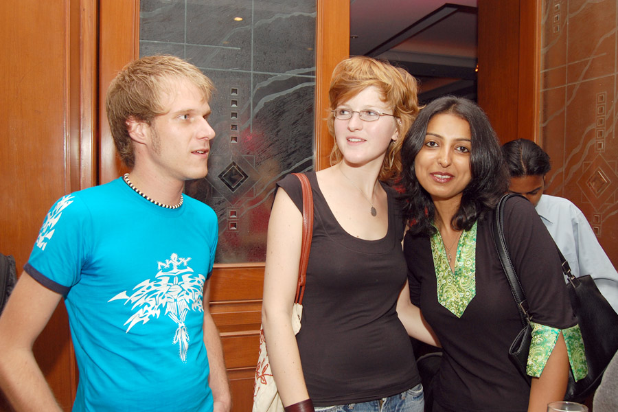 Launch party of TV Serial Jurm-Ke Baad - Mr. Kani from Swtzerland, Sara from Brazil with friend Tasha
