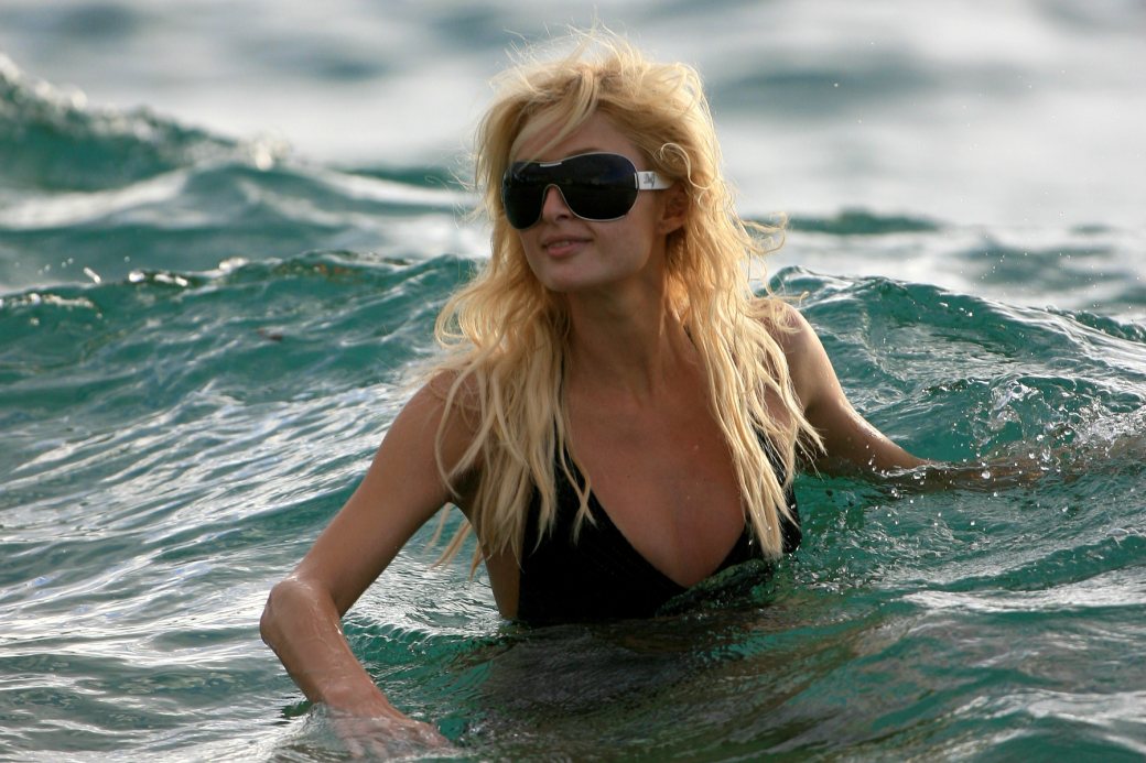 Paris Hilton - Bikini candids - Surfing-3