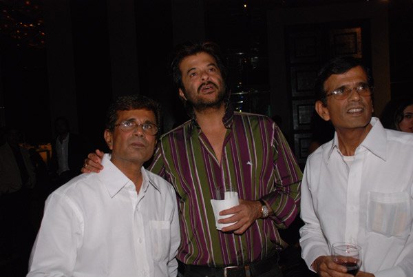 Abbas Burmawalla, Anil Kapoor, Mustan Burmawalla in Subhash Ghai's Marriage Anniversary party at Mukta Arts office