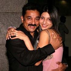 Shruti with her dad Kamala Hassan