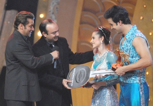 Salman Khan, Sanjeeda Sheikh, Aamir Ali Malik at Nach Baliye 3 Final 