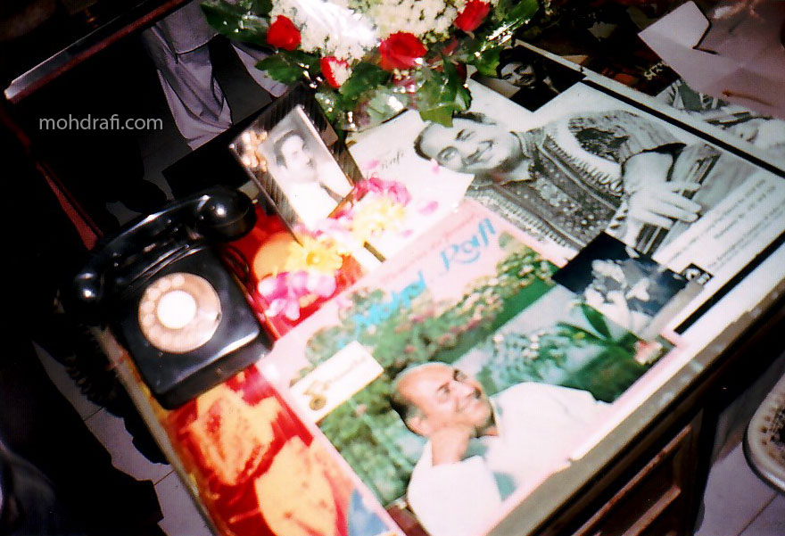 P6 - Rafi Saab's official working table, telephone  and photographs in the legend's music room
